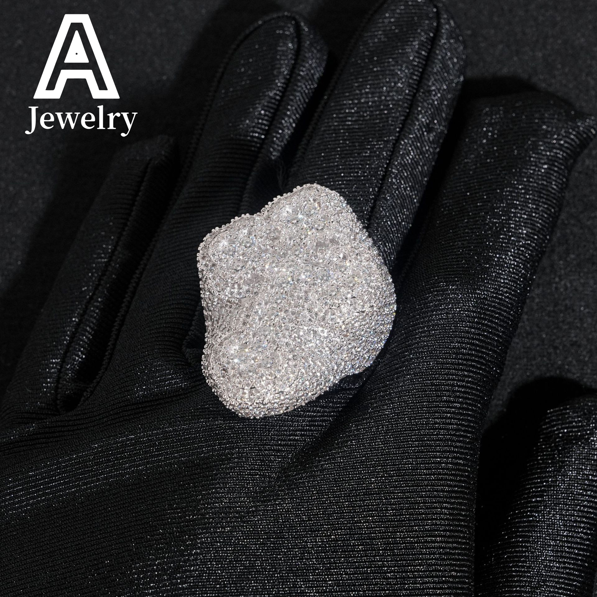 New arrival hip hop moissanite jewelry fashion 925 silver diamond ring men iced out cross moissanite ring