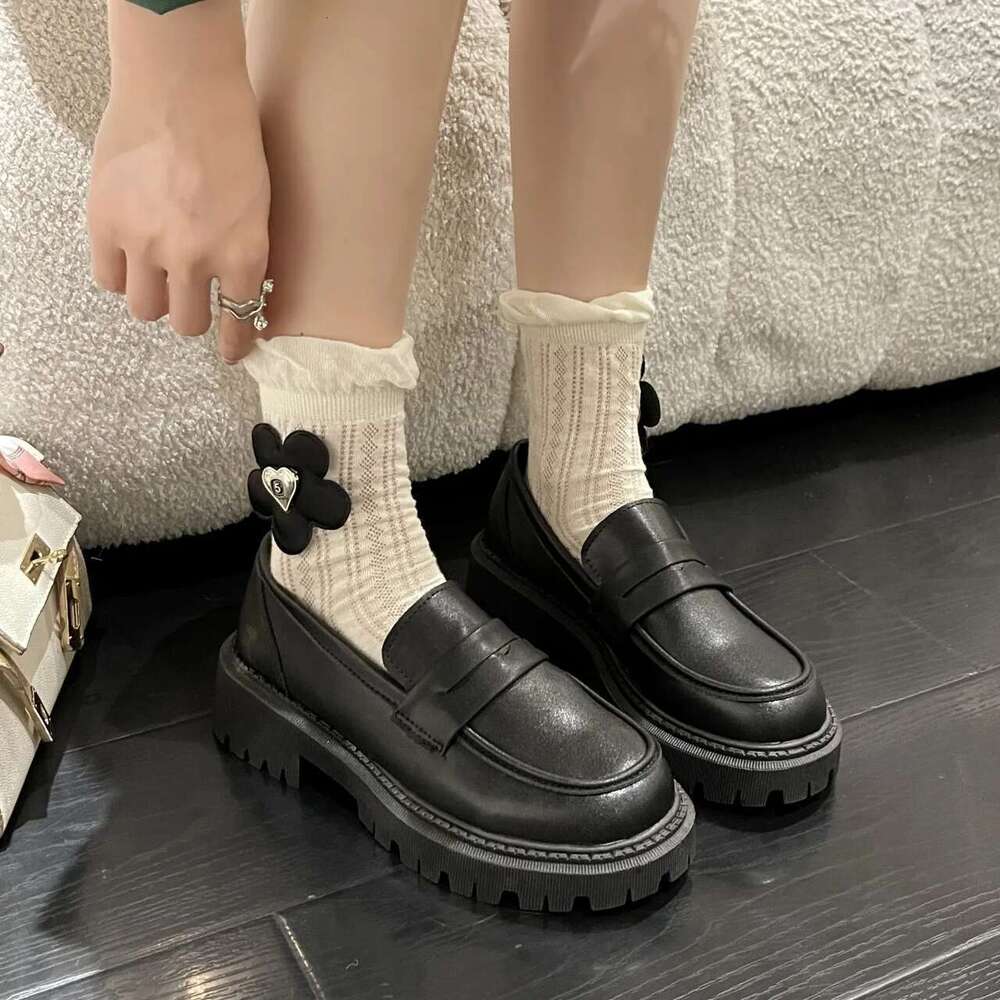 New Japanese Style College Student Cosplay Lolita for Women/Girl Fashion Black/Coffee Uniform Platform Shoes