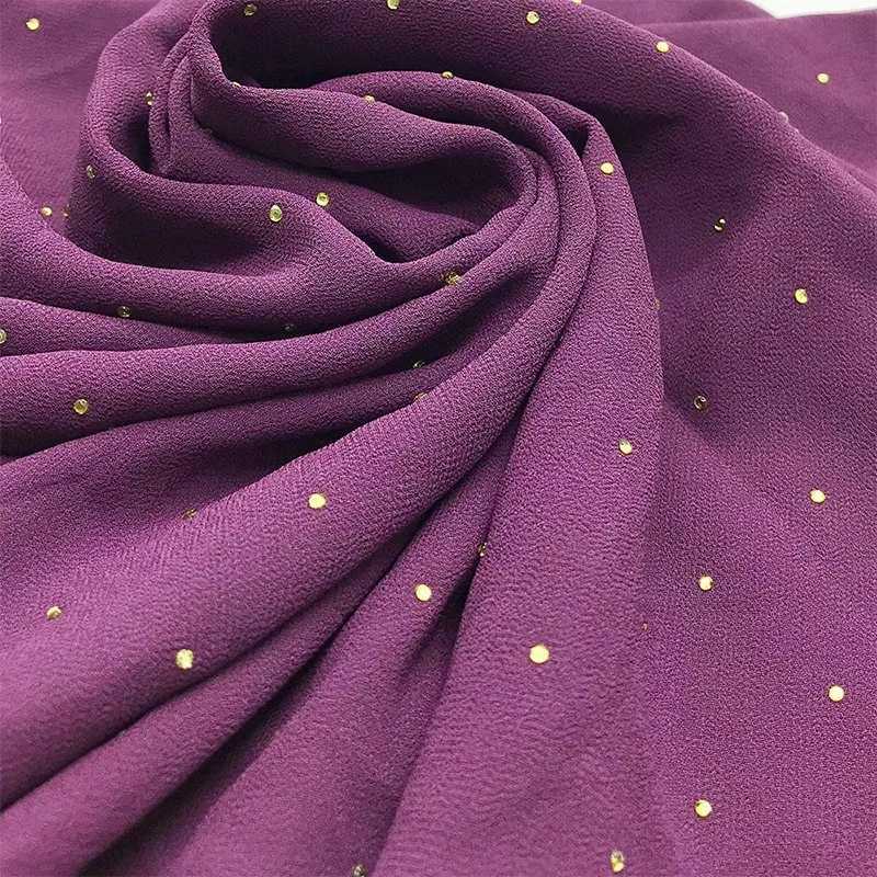 Lain pearl bubble chiffon diamond rhinestone shawl high-quality shimmer beaded band packaging foam Muslim scarf Sjaal X2503241