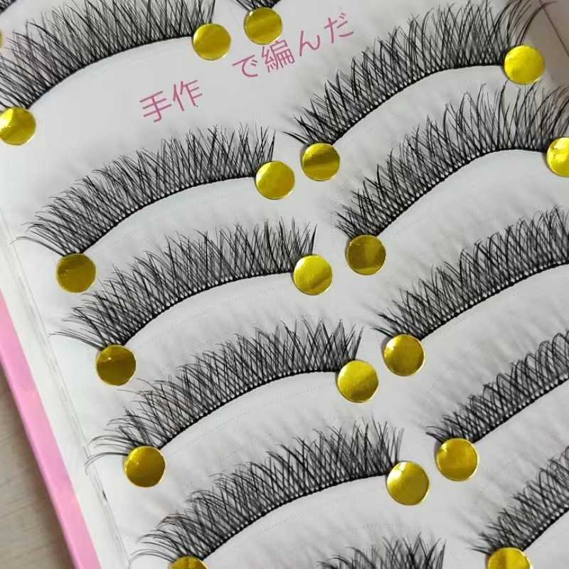 Cross 6 eyelets elongated thick 16 forked cotton thread pure handmade false eyelashes soft bridal makeup eyelashes W250324