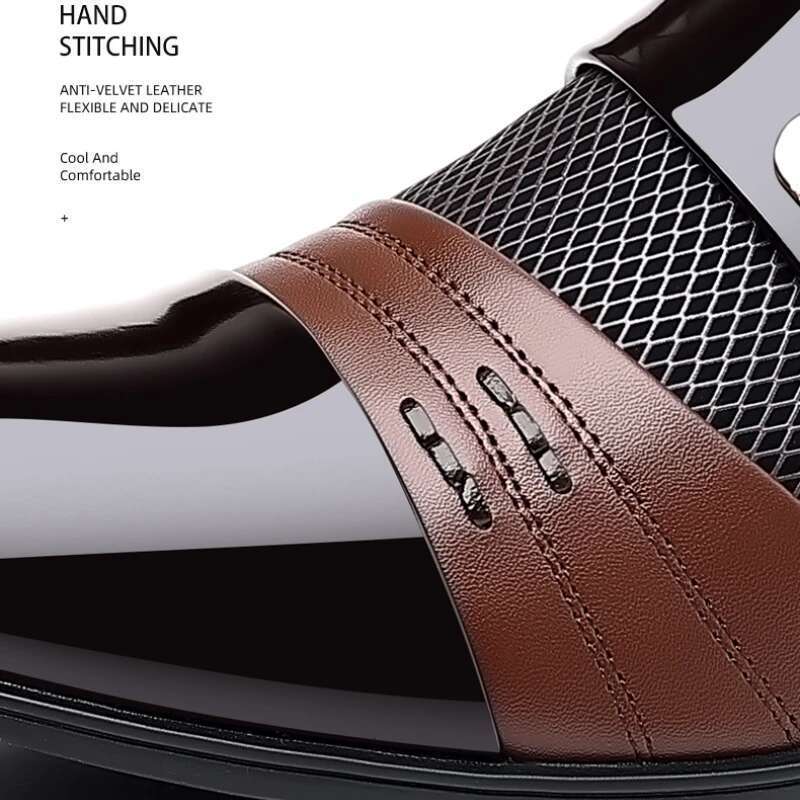 Oxford Men's Lacquer Wedding Shoe Pointed Toe Dress for Classic Business Men Leather Shoes Big Size 38-48