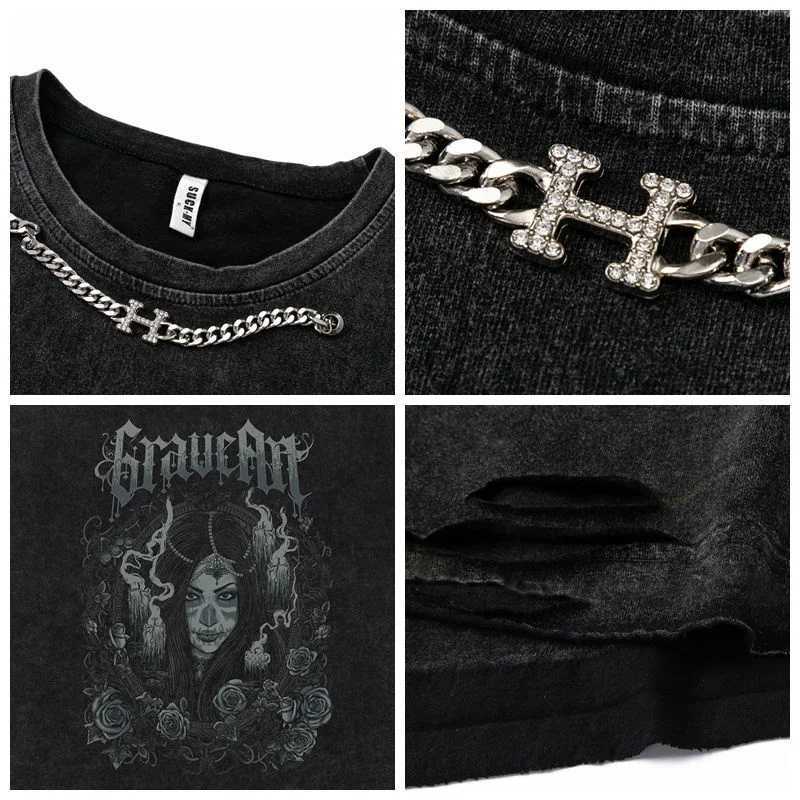 Gothic Emo Retro Sleeveless Tank Top Y2K American Gothic Graphic Alphabet Printed Tank Top Hip Hop Street Clothing Mens T-shirt X250324