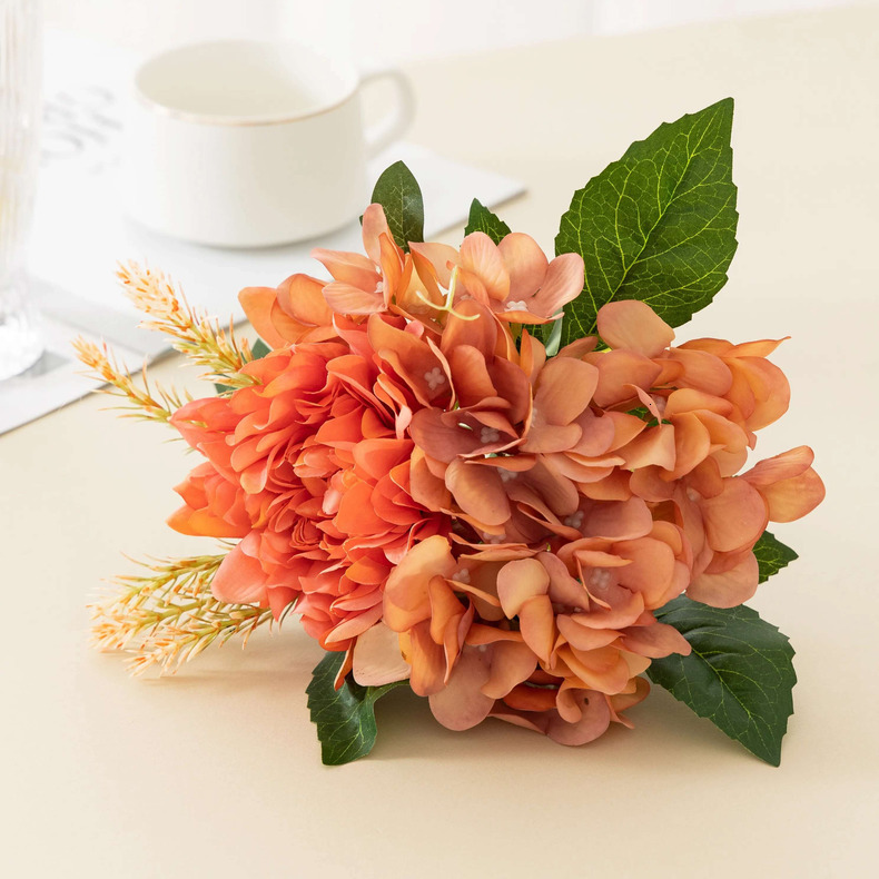 Wedding wedding champagne hydrangea fake wers bride hand bouquet decoration dahlia cross-border simulation wer arrangement wholesale beautiful