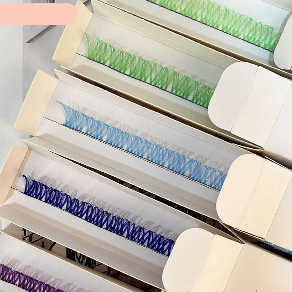 Long and exaggerated stage makeup colorful false eyelashes thick and curled three-dimensional eyelashes W250324