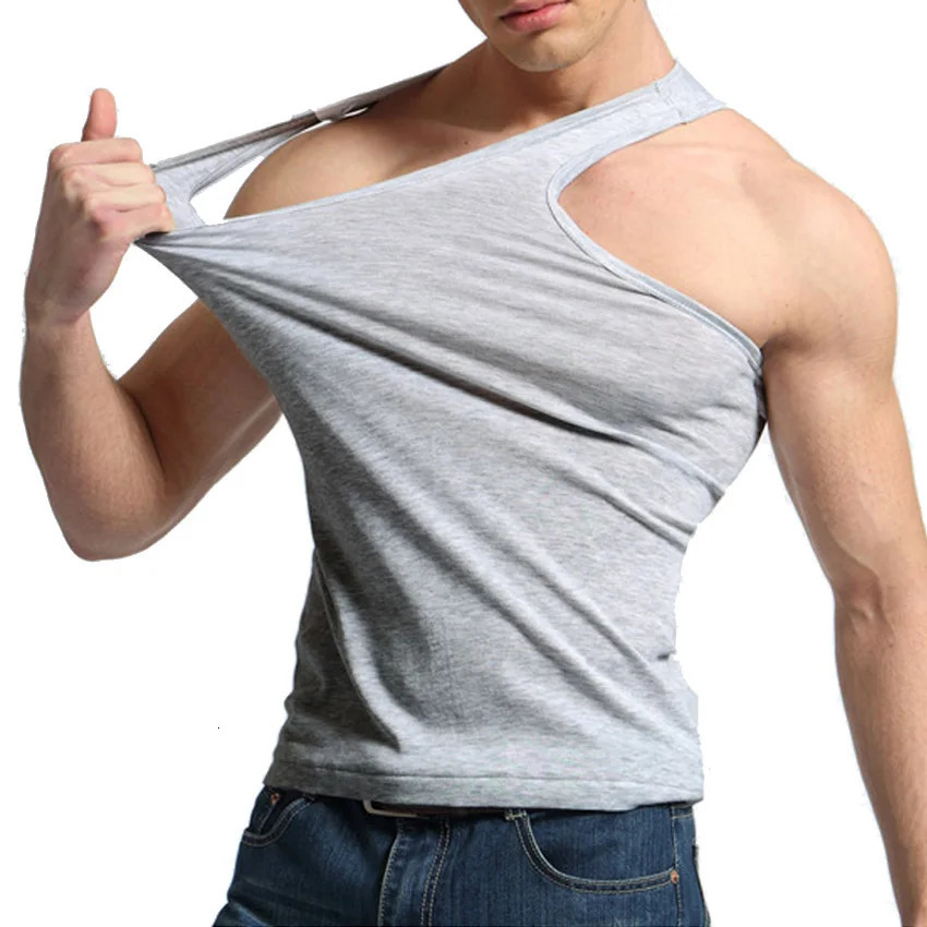 Tank Tops Men 100% Cotton Solid Vest Male Breathable Sleeveless Tops Slim Casual Gym Running Comfortable Undershirt Mens Gift 250322