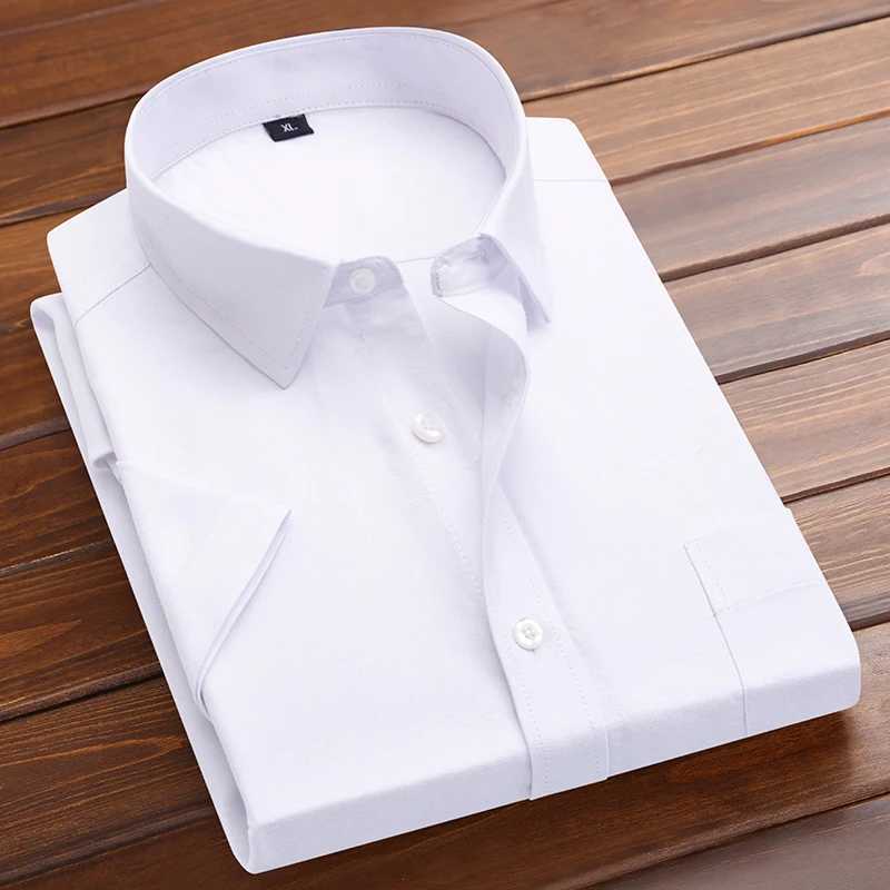 Summer new mens solid color casual short sleeved Korean ultra-thin mens short sleeved shirt X250324