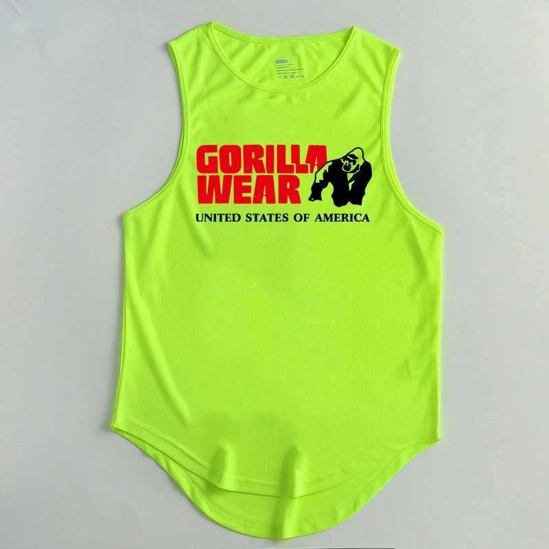 Gym mens clothing fitness clothing fitness shirts fitness vests mens vests single piece muscle Stringer T-shirts tops X250324