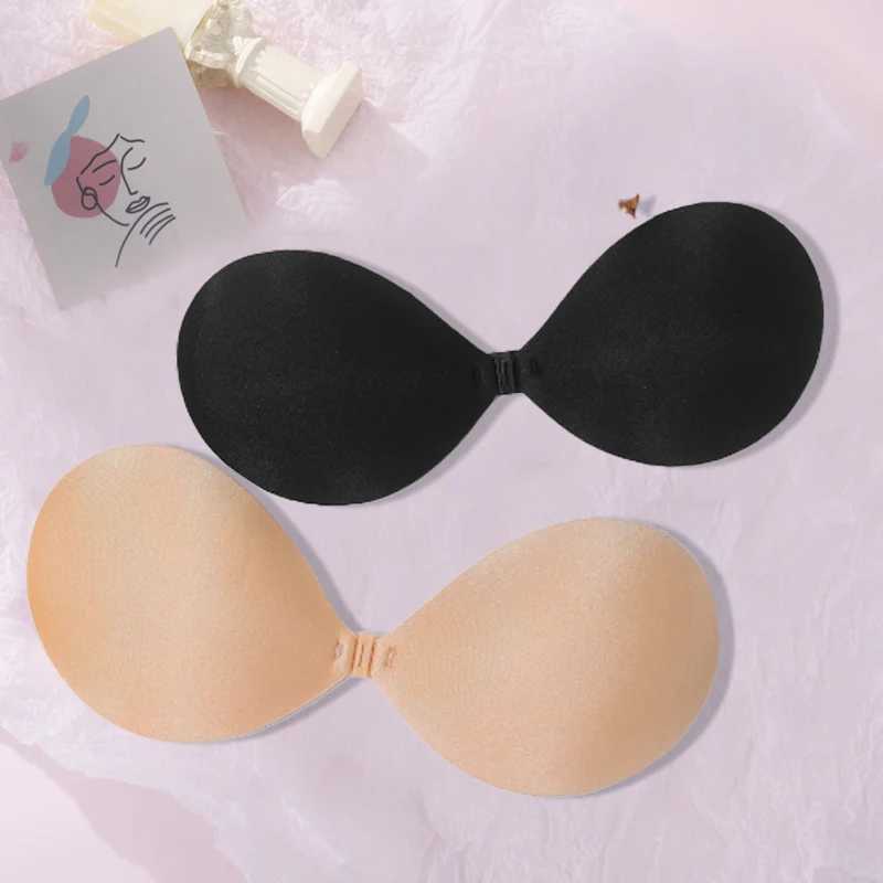 Silicone adhesive invisible bra for women push up bra with raised bust circumference soft cushion cover front closure reusable strapless braXJ250324