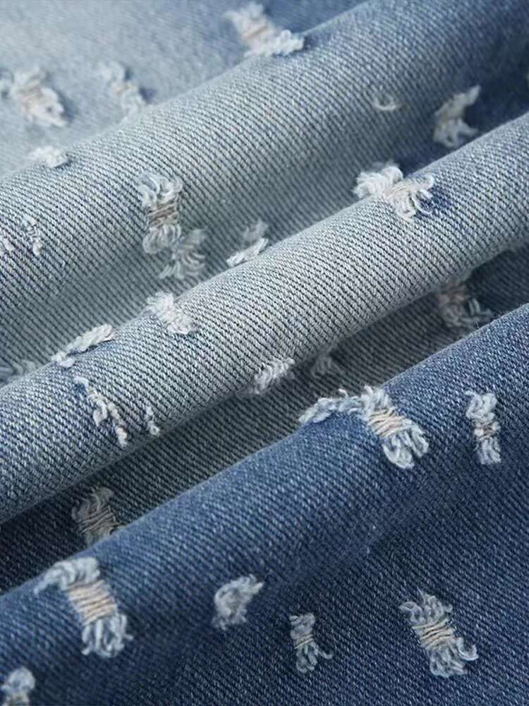 Denim Tassels Gradient Pants Women Wide Leg High Waist Straight Street Chic Jeans Female 2025 Spring Fashion Pocket Lady Trouser