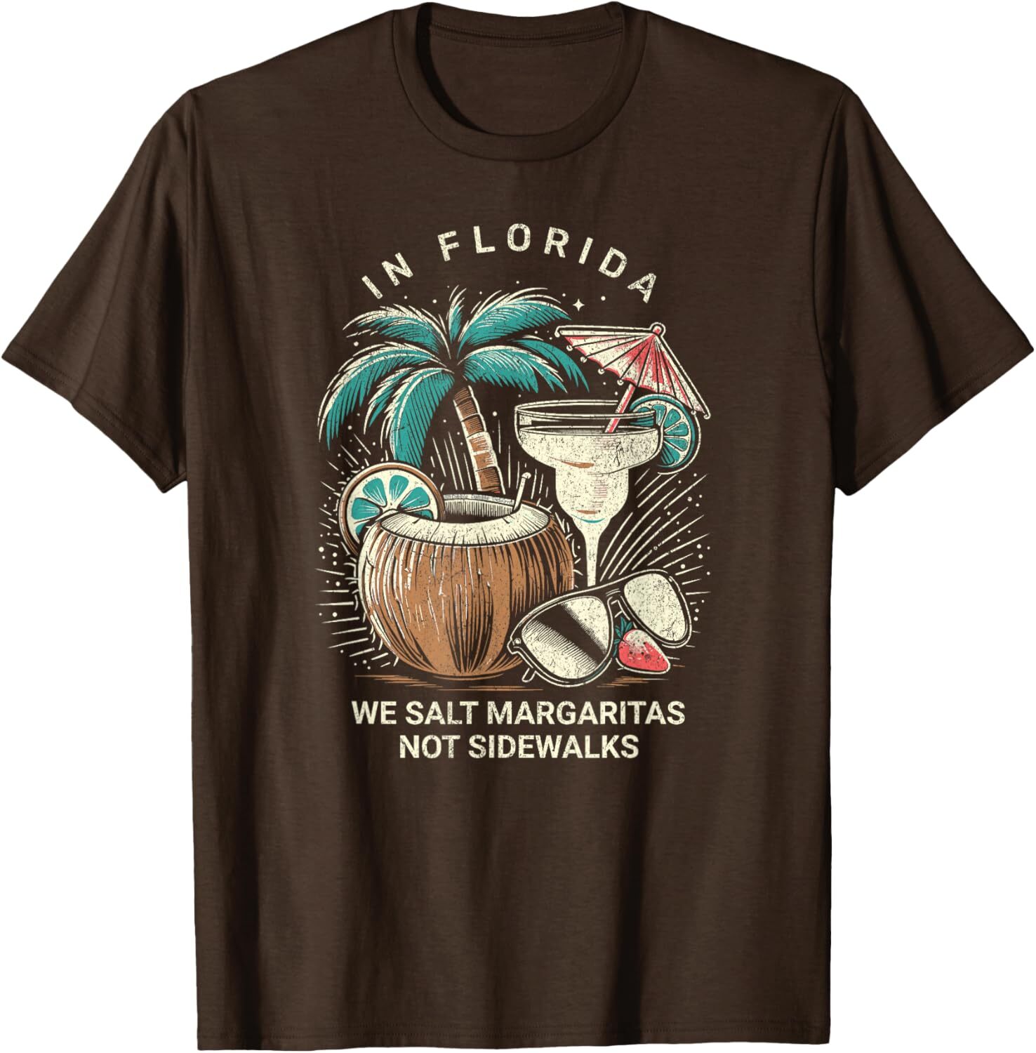 T shirt for Mens In Florida We Salt Margaritas Not Sidewalks Funny Florida Graphic Tee Casual Tops Clothes Short sleeve