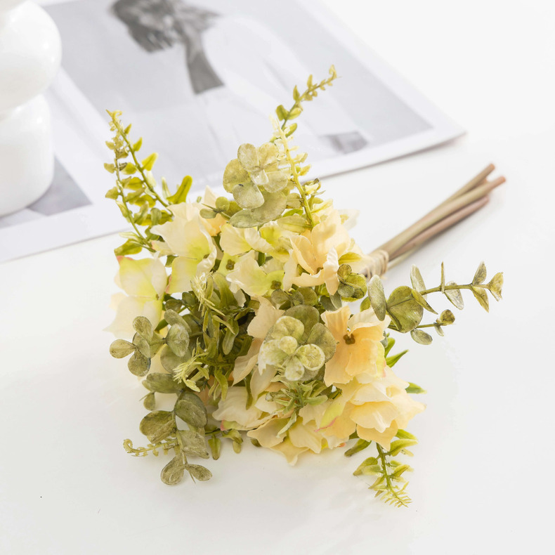 Handcrafted Elegant Fake wer Bunch Featuring Elderly Appeal - Eucalyptus & Hydrangeas beautiful