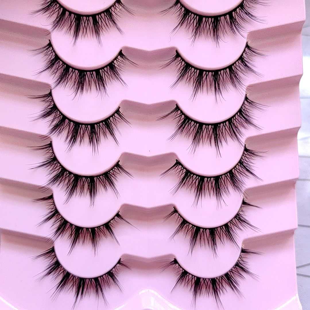 Thick and exaggerated false eyelashes super curled and raised multi-layer 3D stage Latin performance flying eyelashes slender tail of eyes W250324