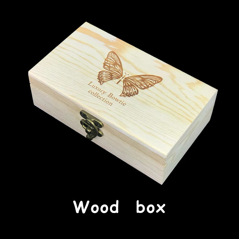 JEMYGINS Original Bow tie Natural Feather Exquisite Hand Made Men Bow Tie Wooden Gift Box Set Wedding party 250319