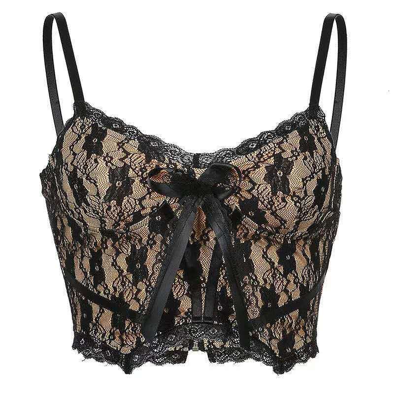 2025 New DARGAGA Irregular Lace Splicing Designer V-neck Strap Sexy Vest Women's Outdoor Beach Style Bow Chest Top