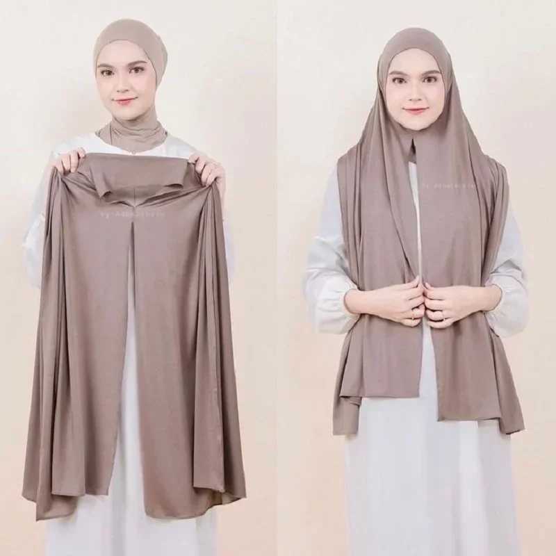 75 * 175CM easy to wear knitted headscarf solid color instant Modal Slit headscarf ultra-thin and soft sunscreen plow packaging X250324