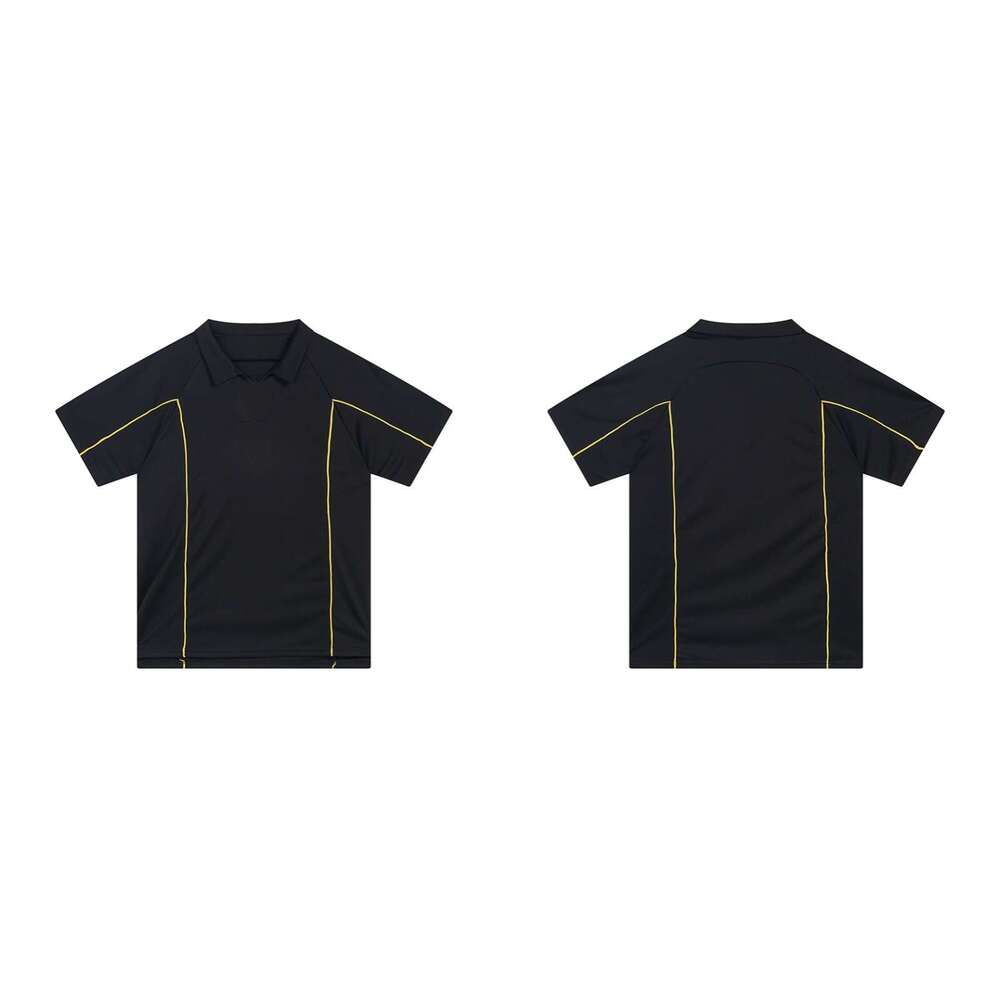 Short Sleeved Sports T-Shirt, Football Breathable Polo Shirt, Spring And Summer Black, American Casual B5