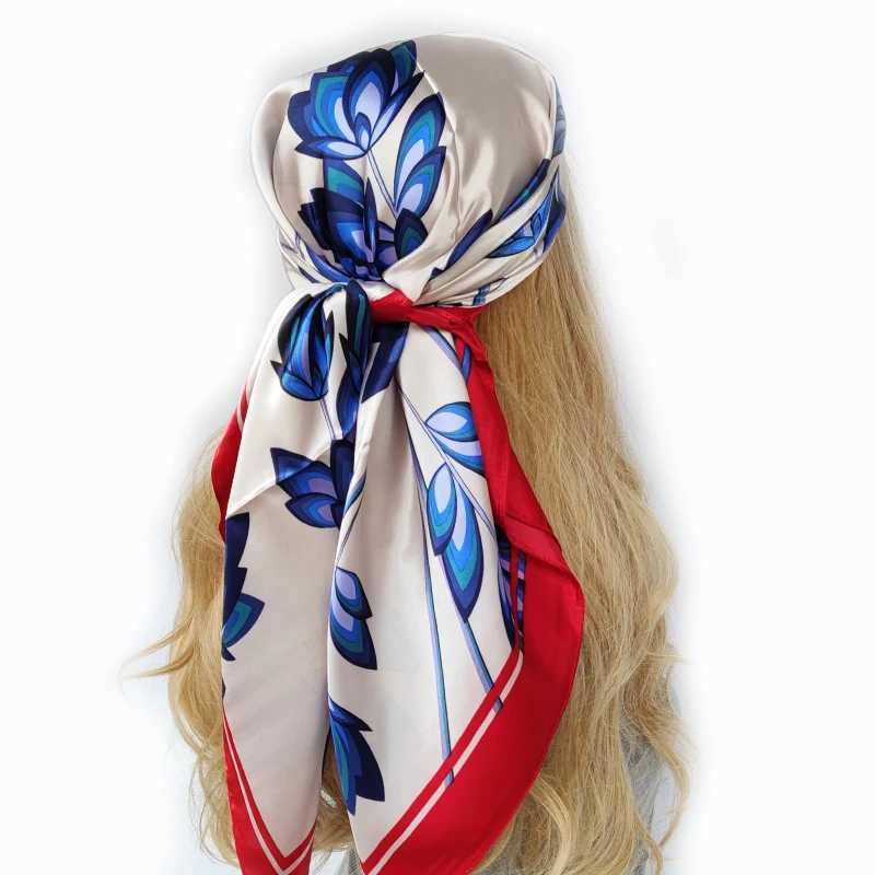 Luxury brand silk scarf fashionable foard satin shawl leopard 90 * 90cm square scarf with Pareo scarf ribbon X250324