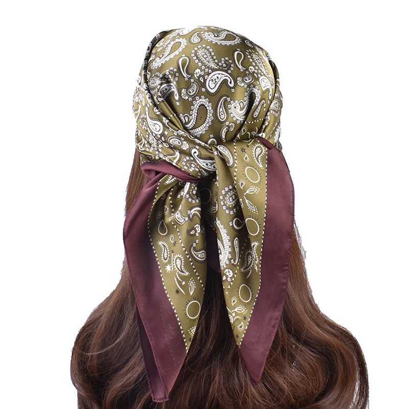 Luxury floral print Banda Wen Square scarf girl band accessories handle collar headscarf high-quality X250324
