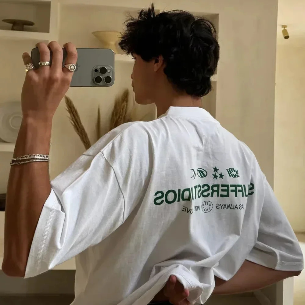 2025 South American Trend Printing Barber Mens Tshirt Womens Surfing Holiday Street Short Sleeve Top 250324