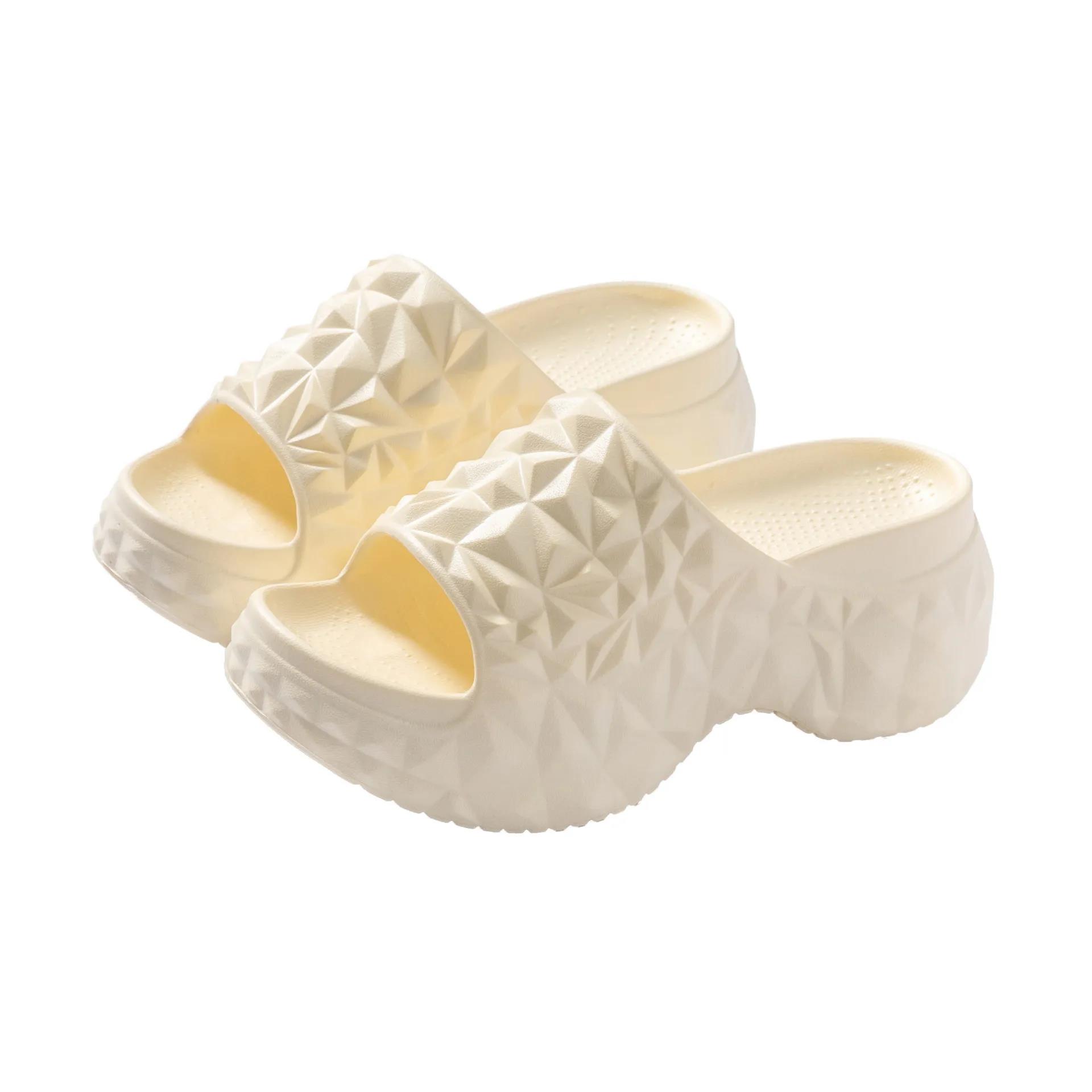 Thick soled sandals Designer slipper free Shipping high-heeled slippers height increasing straight drag women wearing short sandals outside 2025