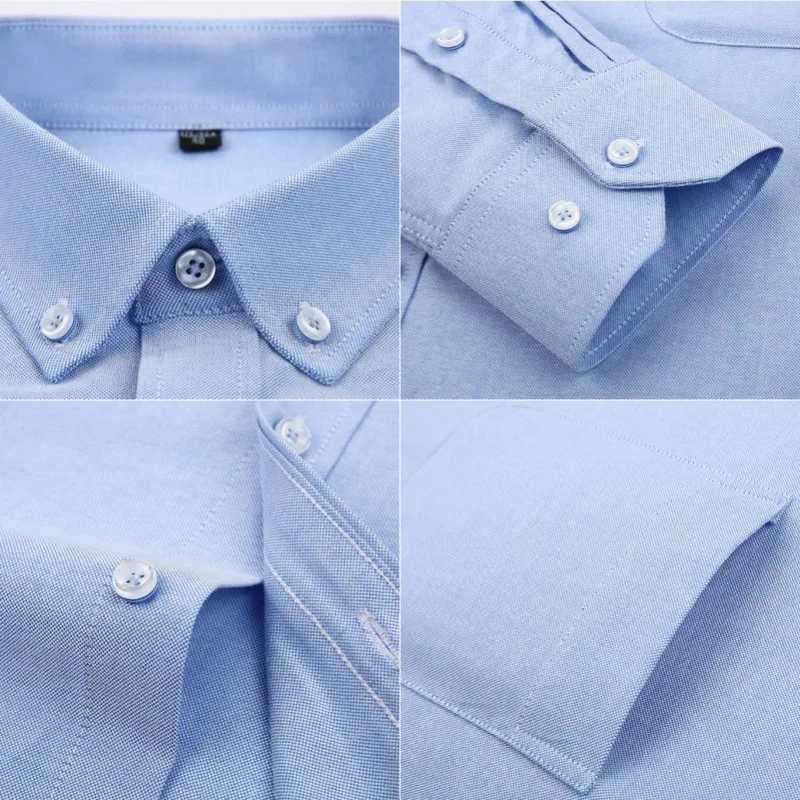 100% pure cotton Oxford mens solid color mens casual shirt high-quality long sleeved social shirt mens button up business shirt X250324