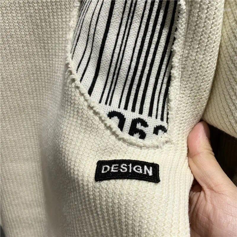 Designer Sweaters For Men: Autumn Winter Spliced Pullover Knitted - Fashionable, Warm & Versatile Mens Casual Sweater