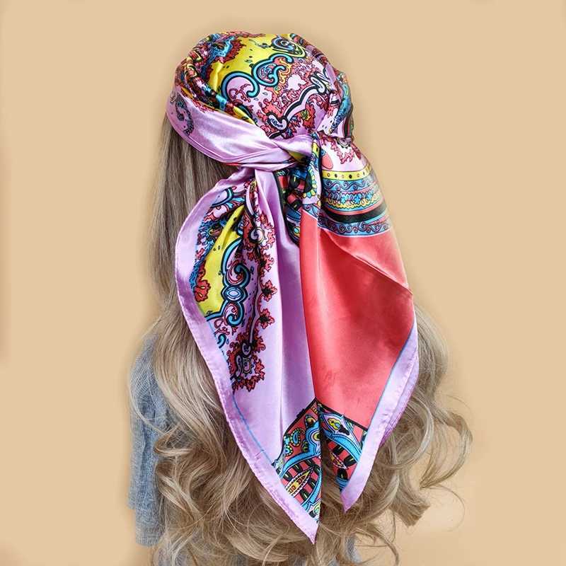 Luxury brand scarf top Wen Summer satin Foard Bandana Chux soft neckline headscarf womens silk X250324