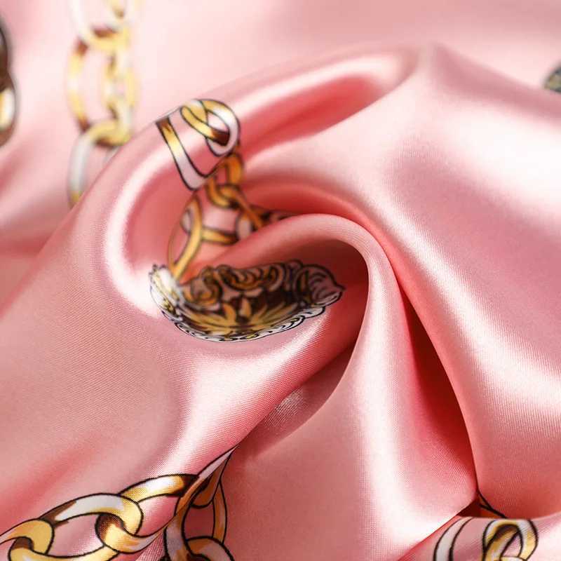 Square Silk Scarves Wen 90 * 90cm satin headscarf Muslim Fem chiffon shawl and hair wrapped scarf Pareo Band X250324