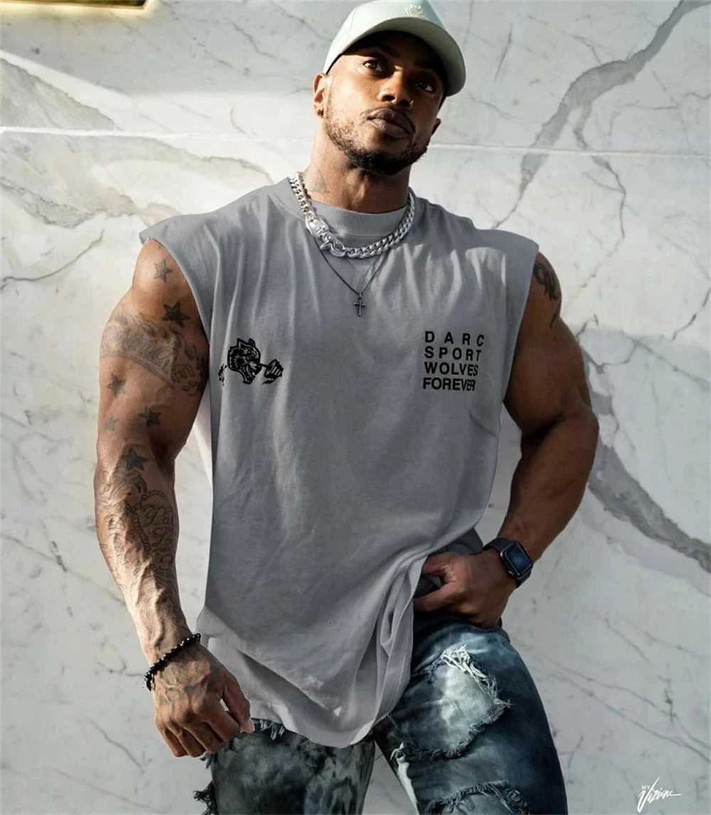 Summer new mens fitness vest sleeveless mens sports shirt cotton based sports vest X2503241