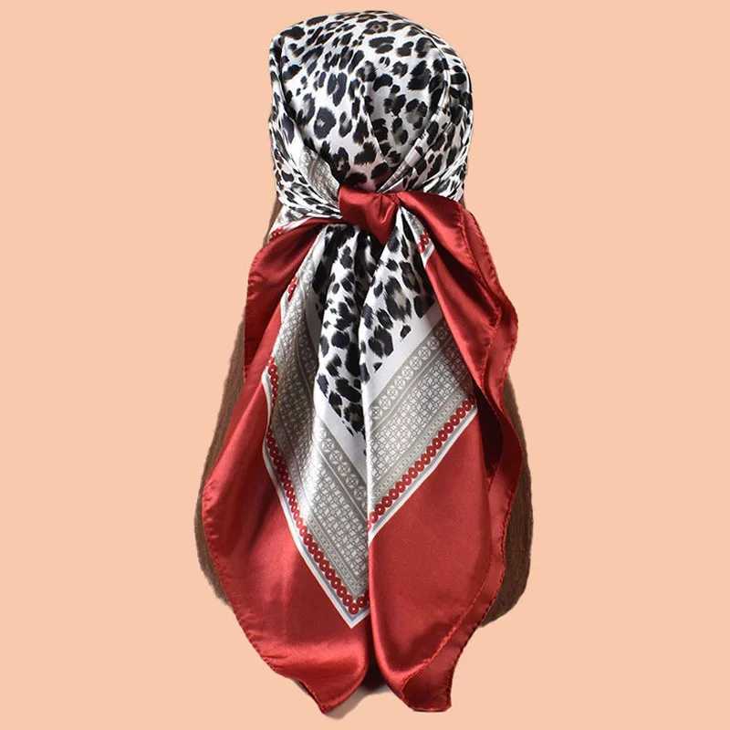 Luxury leopard print with scarf silk satin headband wristband necklace shawl bag Fem bandage X250324