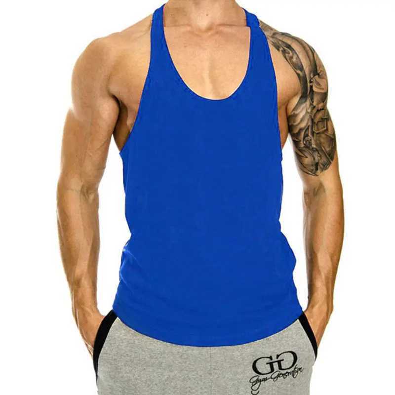 2024 Summer 100% Cotton Bodybuilding Muscle Strap Tank Top for Mens Fitness Exercise Y Back Tank Top X250324