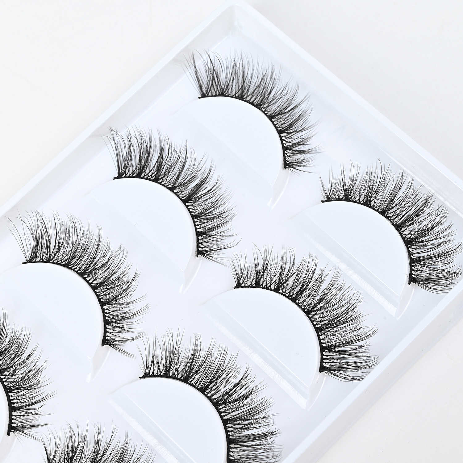New set of five pairs of false eyelashes thick and curled one piece handmade three-dimensional eyelashes W250324