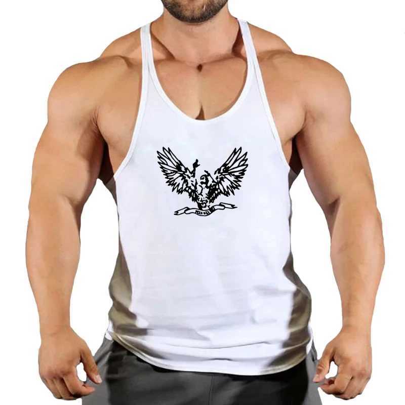 Fitness clothing single muscle men muscle men gym men tank tops bodybuilding shirts branded T-shirts sportswear Stringer X250324