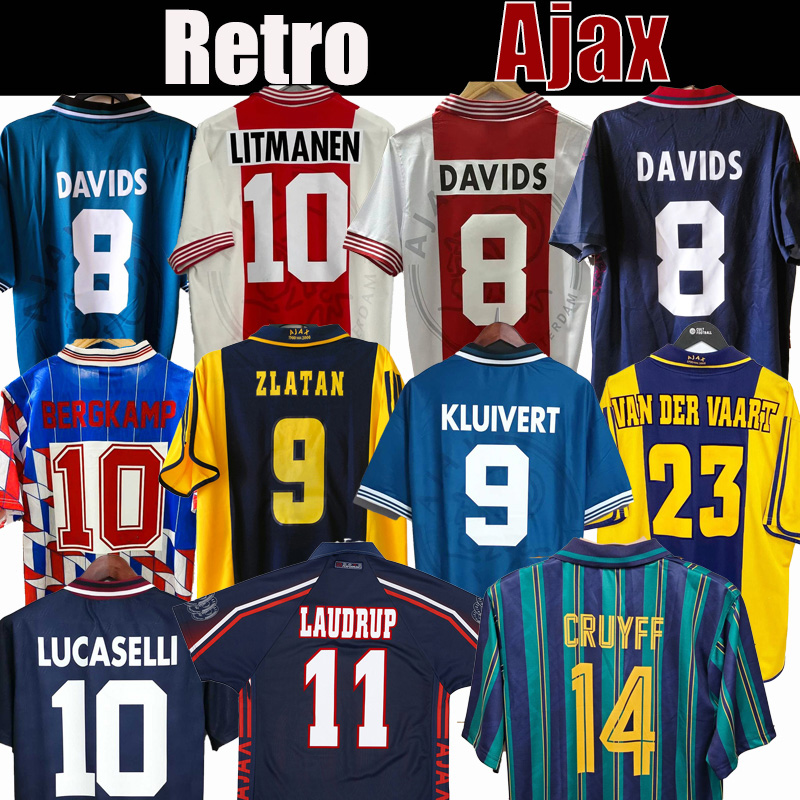 89 90 94 95 96 98 00 01 Retro Soccer Jerseys Home VAN DER VAART IBRANIMOVIC SEEDORF KLUIVERT BERGKAMP RIJKAARD DAVIDS BLIND LITMANEN classics Vintage