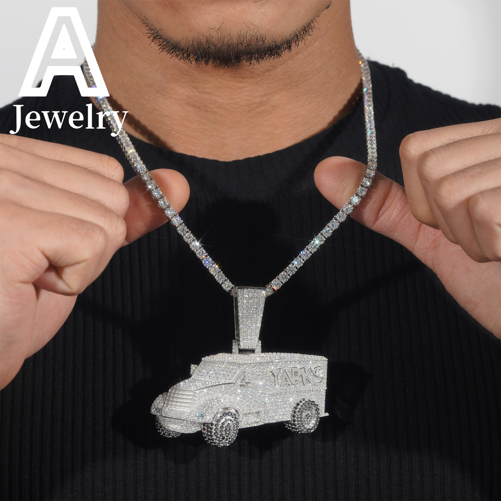 NEW ARRIVAL Car Pendant Hip Hop iced out Jewelry Camper Van 925 Moissanite Pendant