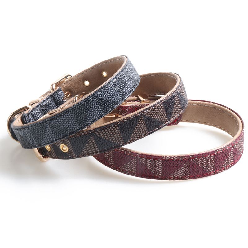 Luxury Print Real Leather Dog Collar Handmade for Medium Dog Breeds with The Finest Genuine Leather Collar is Stylish,Soft Strong and Comfortable Dog 