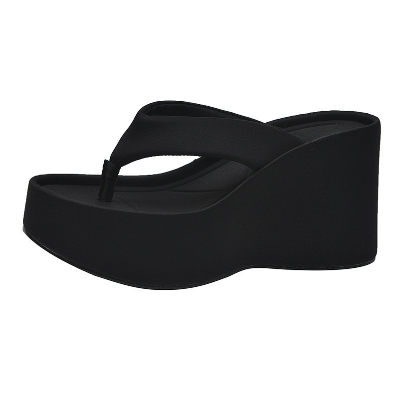 Womens Clip Toe Wedge Flip ps Summer Non-slip Platform Beach Sandals Woman Shoes Leisure Increase New Height Outdoor Slides 240702