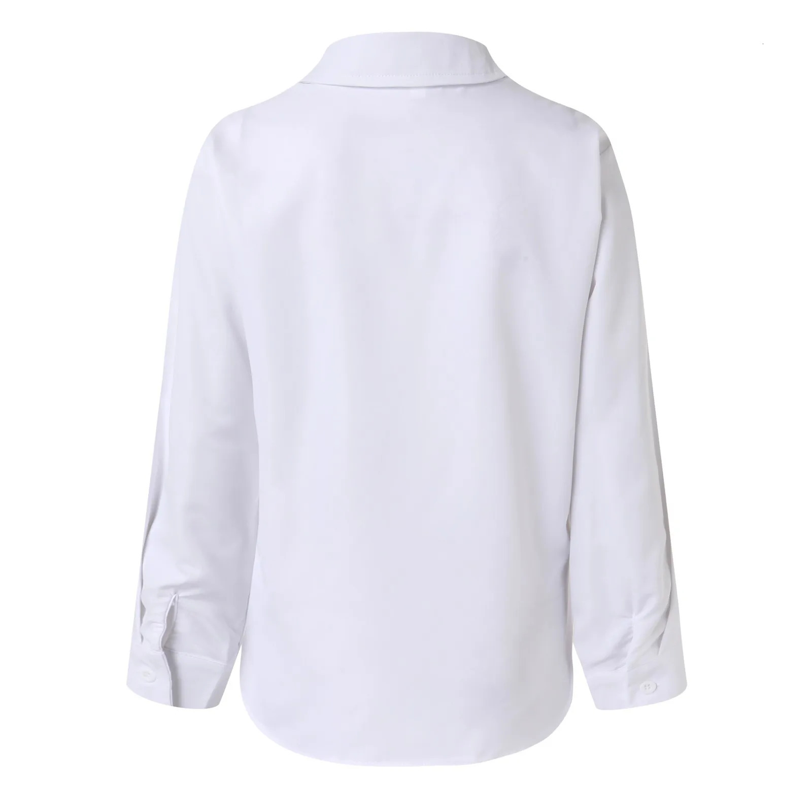 Elegant womens shirt hollow lace white shirt womens autumn long sleeved womens top office womens slim button top 250318