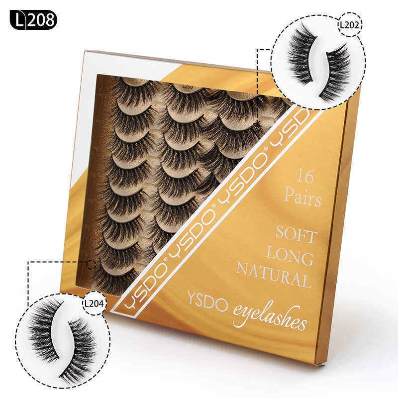 New product 16 pairs of mixed false eyelashes 3D natural thick exaggerated eyelashes W250324