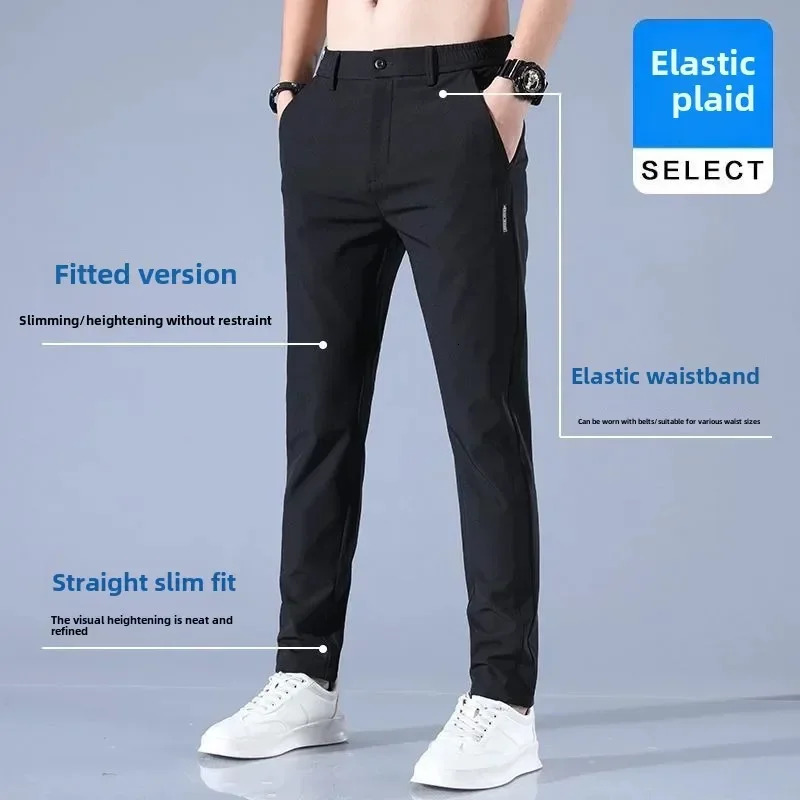 Mens Golf Pants LooseFit StraightLeg Casual Trousers Trendy Business FastDry Summer Thin Style Clothing 250320
