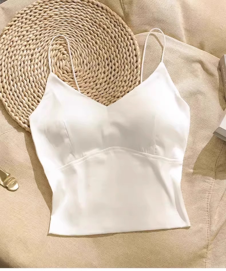 2025 New V-neck Vest Slim Fit Back Pleated Designer Vest With Chest Cushion Wrapped Around The Chest Beach Bottom And Women's Strapless Short Top