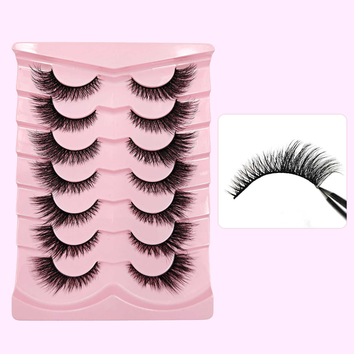 Seven pairs of dense explosive eyelashes messy and fluffy synthetic false eyelashes W250324
