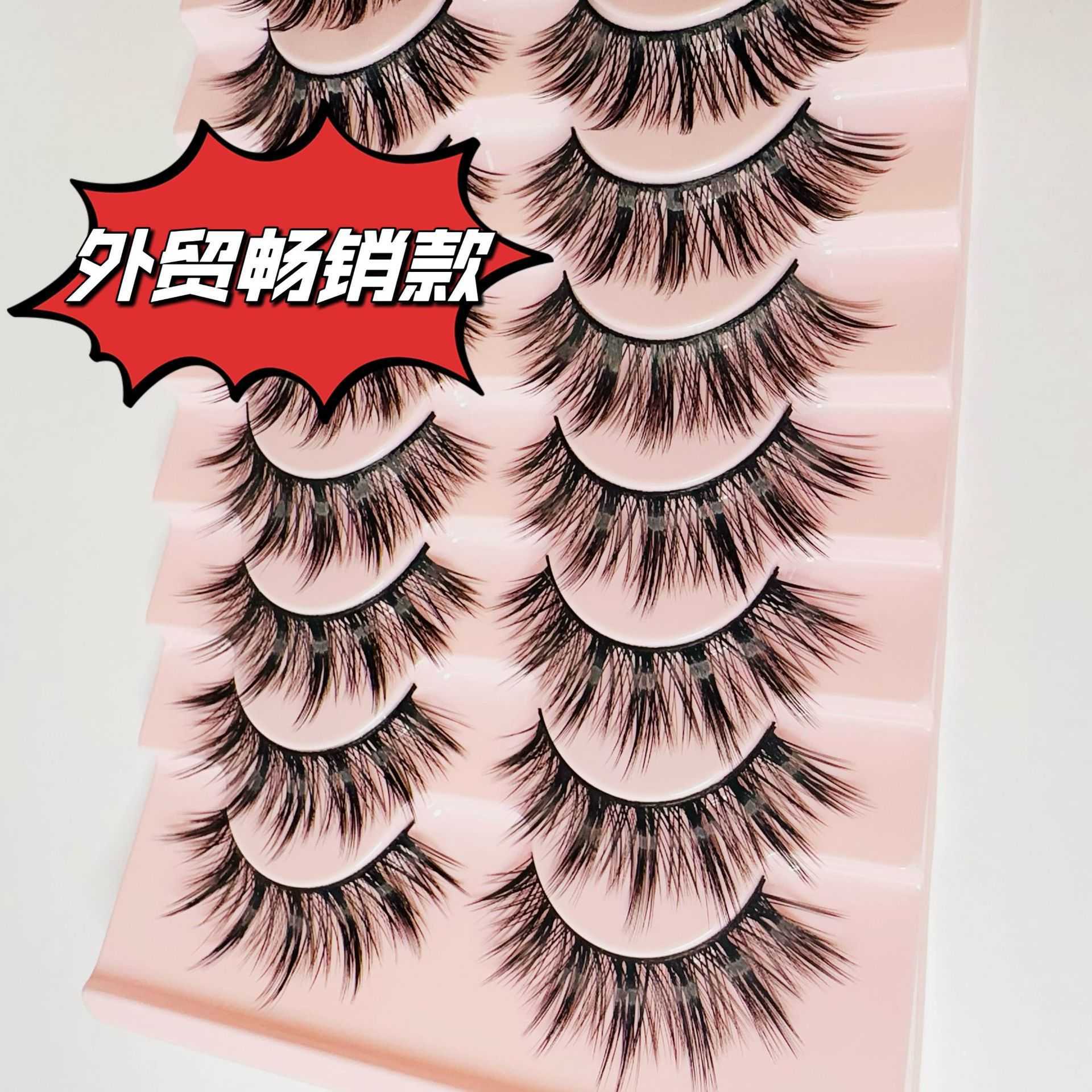 027 Ten pairs of pretending to be big demons thick fake eyelashes hard stems Barbie big eyes pointed tails exaggerated eyelashes curled eyelashes W250