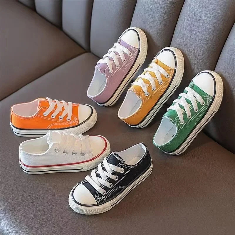 Childrens Canva Board Shoes Spring/Summer Magic Stickers Preschool Girl Shoes Korean Edition 250324