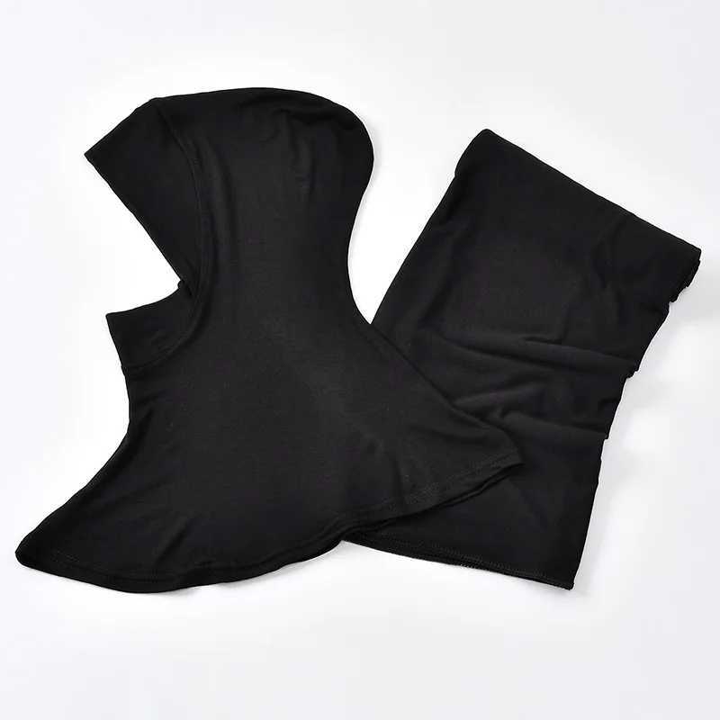2/Pcs solid modular headscarf with Fl cover bottom cap suitable for Muslim headscarf Ramadan headscarf Islamic headscarf womens headscarf set X250324