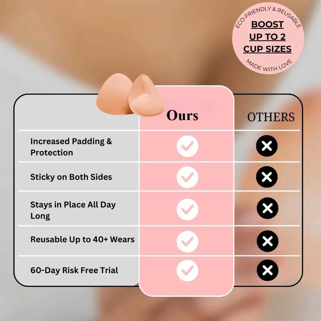 Instant Boost Adhesive Bra Insertion Self Adhesive Bra Double sided Adhesive Push up Bra Reusable Super Chest Lifting Pad InsertionXJ250324