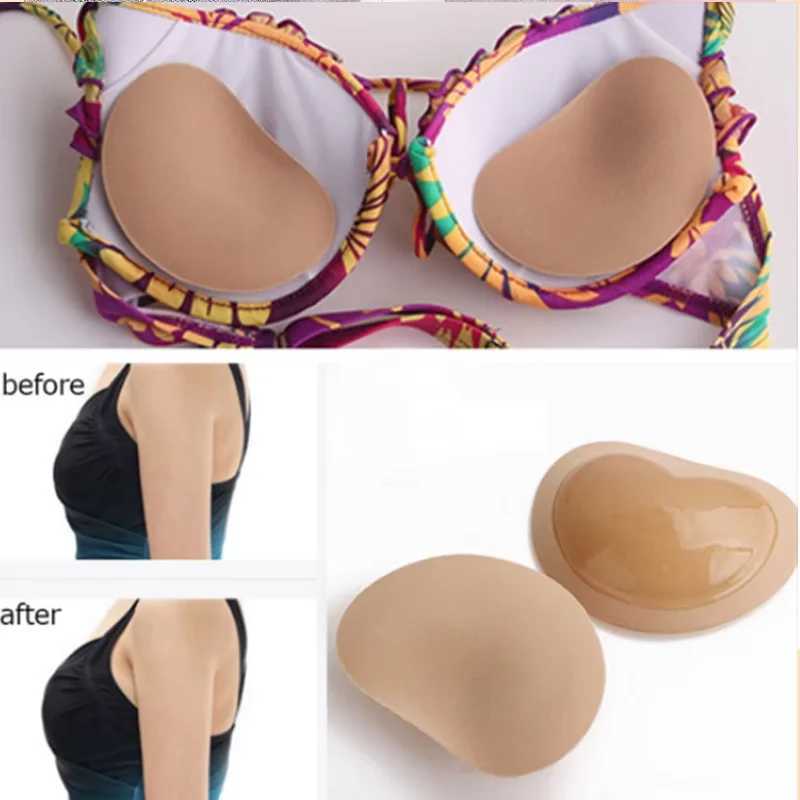 1 pair of silicone bra inserts breast pads adhesive push ups womens bras cup thickness Nipple cover patch bikini swimsuit insertsXJ250324