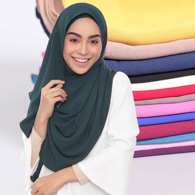 Double ring instant headband foam chiffon sports text Muslim shawl Islamic shawl easy to wear female Muslim headband X250324
