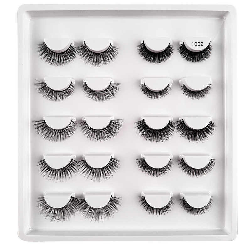 10 pairs of mixed synthetic false eyelashes naturally thick eyelashes multi-layered three-dimensional curling and curling W250324
