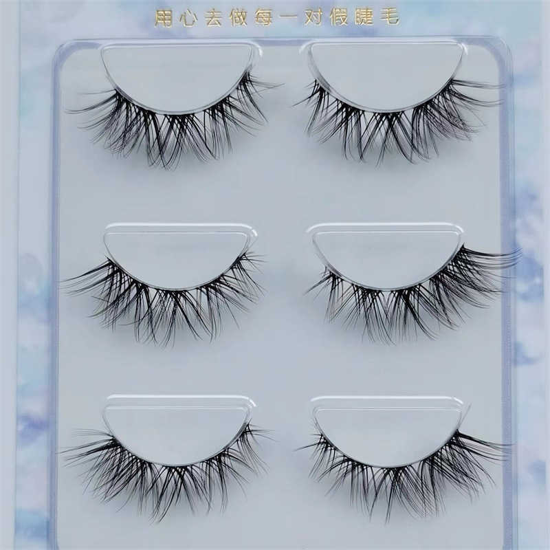 Thick makeup fake eyelashes fox eyes exaggerated curl single cluster cross stage aura elongated tail GM30 W250324